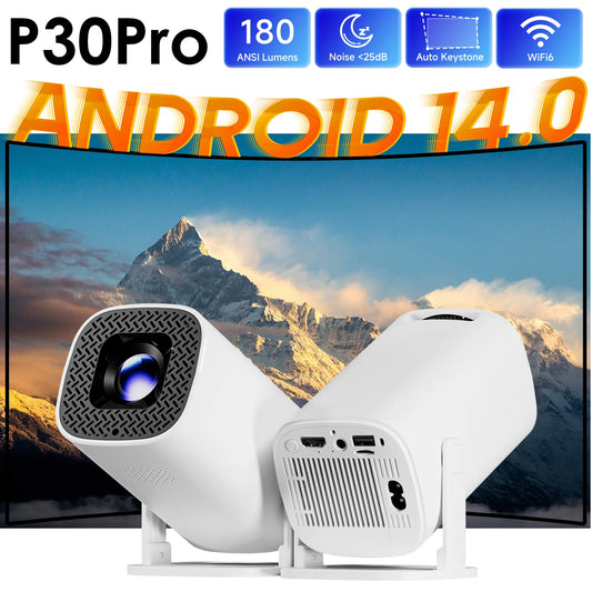 P30PRO Android 14 Smart Mini Projector Supports 4K HD Video