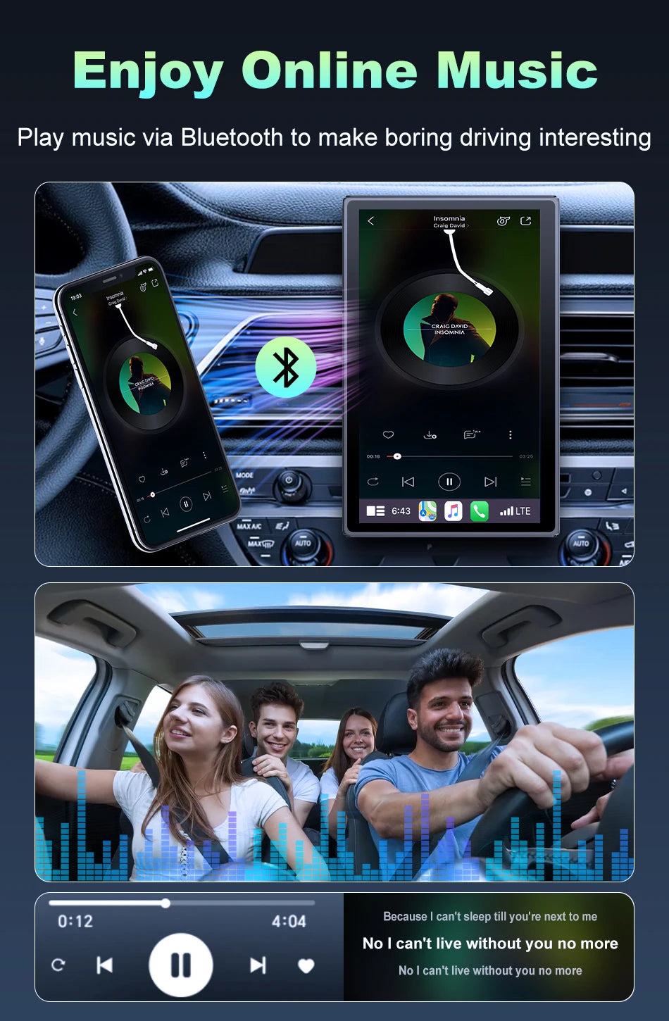 7 inch Portable Multimedia Player Carplay AI Screen IPS Touch Screen GPS Navigation Bluetooth Support - Dude Essentials