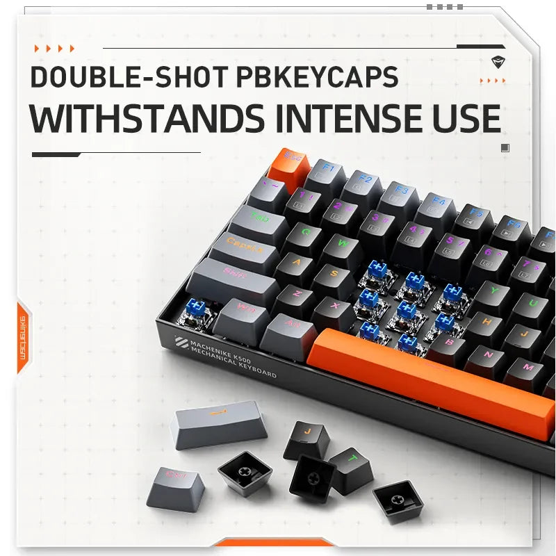 Machenike K500A-B84 75% TKL Hot-Swappable Wired Gaming Keyboard - Dude Essentials