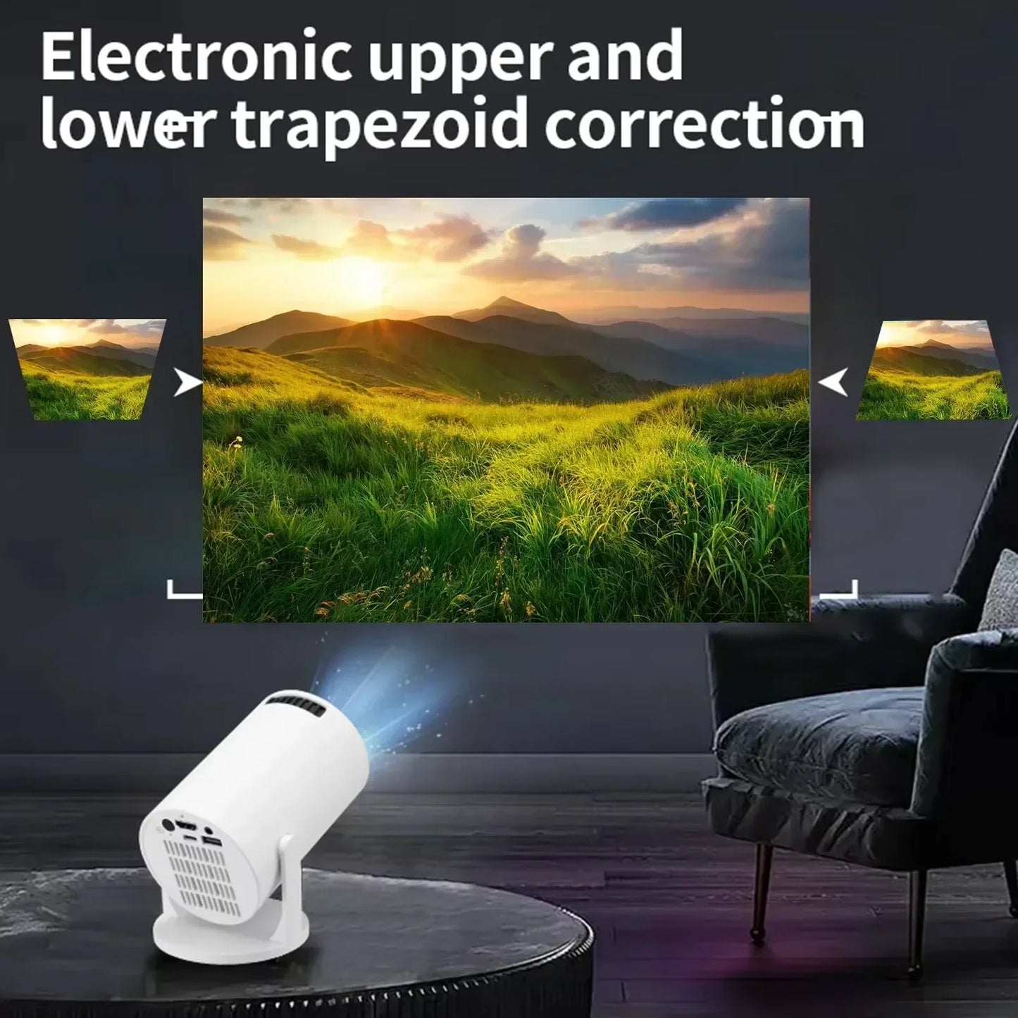 Mini 4K Portable Projector | 270° Rotatable Wi-Fi/Bluetooth | Wireless HDMI
