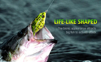 Topwater Frog Lure Bass Trout Fishing Lure/Realistic Prop Frog Soft Swimbait Floating Bait - Dude Essentials
