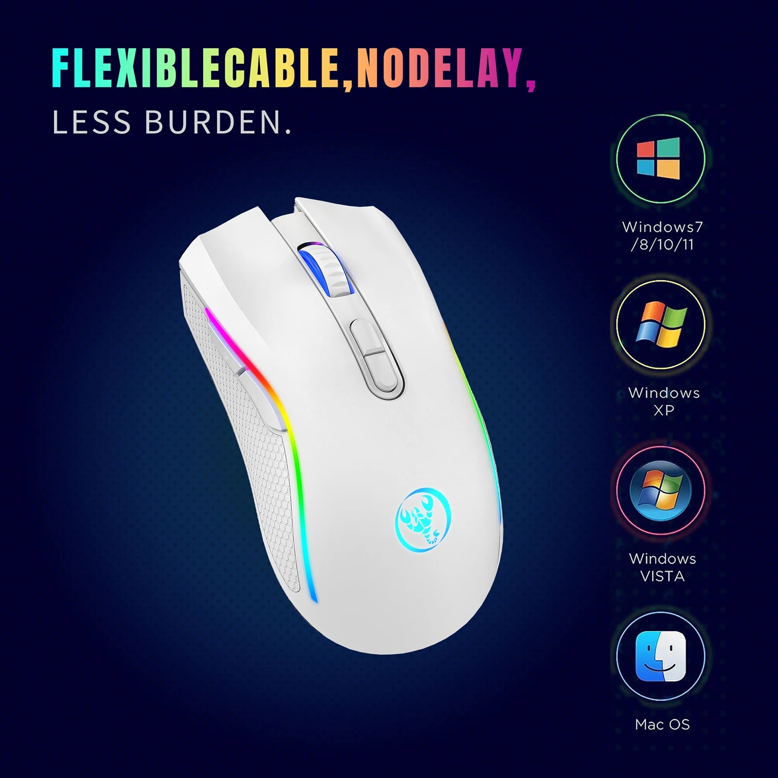 HXSJ T69 2.4G Wireless Mechanical Mouse RGB Gaming Mouse - Dude Essentials