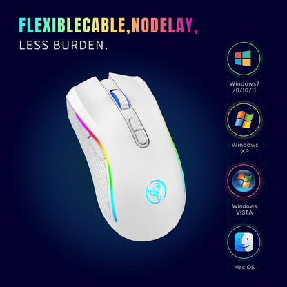 HXSJ T69 2.4G Wireless Mechanical Mouse RGB Gaming Mouse - Dude Essentials