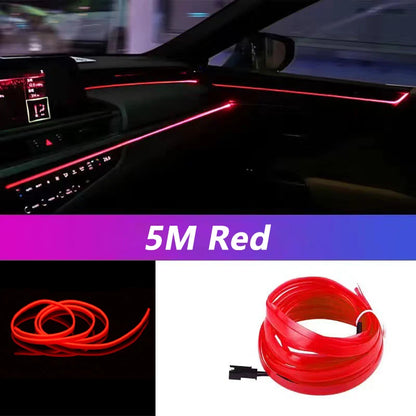 5M Car Interior Led Strip Light Neon EL Wiring Decorative Lamp - Dude Essentials