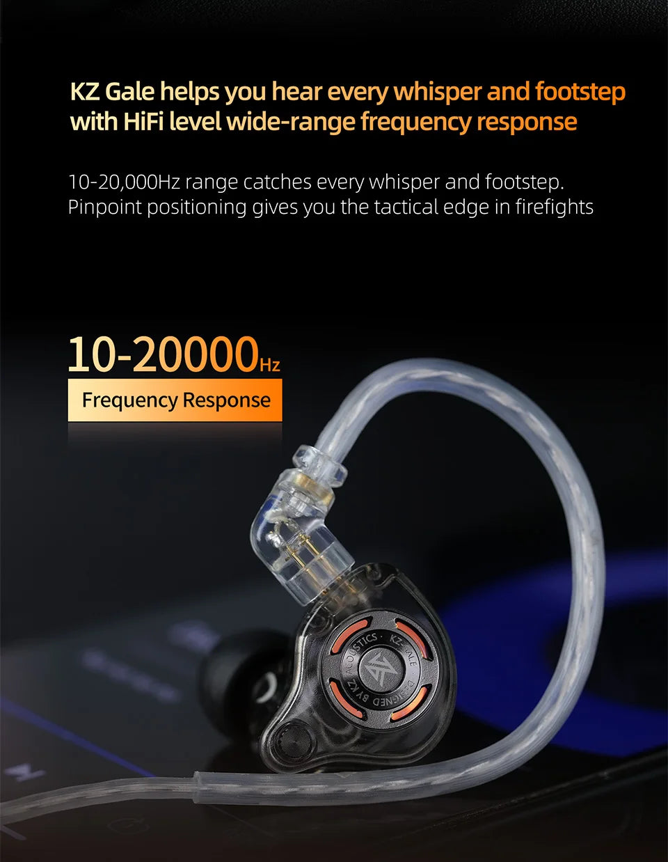 KZ Gale In-Ear Gaming Earphones E-sports Bass Metal Earbuds - Dude Essentials