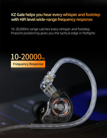 KZ Gale In-Ear Gaming Earphones E-sports Bass Metal Earbuds - Dude Essentials