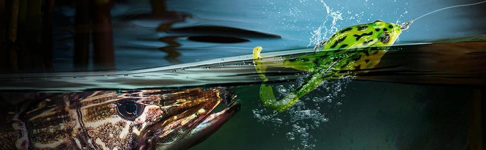 Topwater Frog Lure Bass Trout Fishing Lure/Realistic Prop Frog Soft Swimbait Floating Bait - Dude Essentials