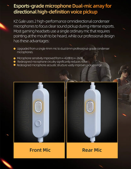 KZ Gale In-Ear Gaming Earphones E-sports Bass Metal Earbuds - Dude Essentials