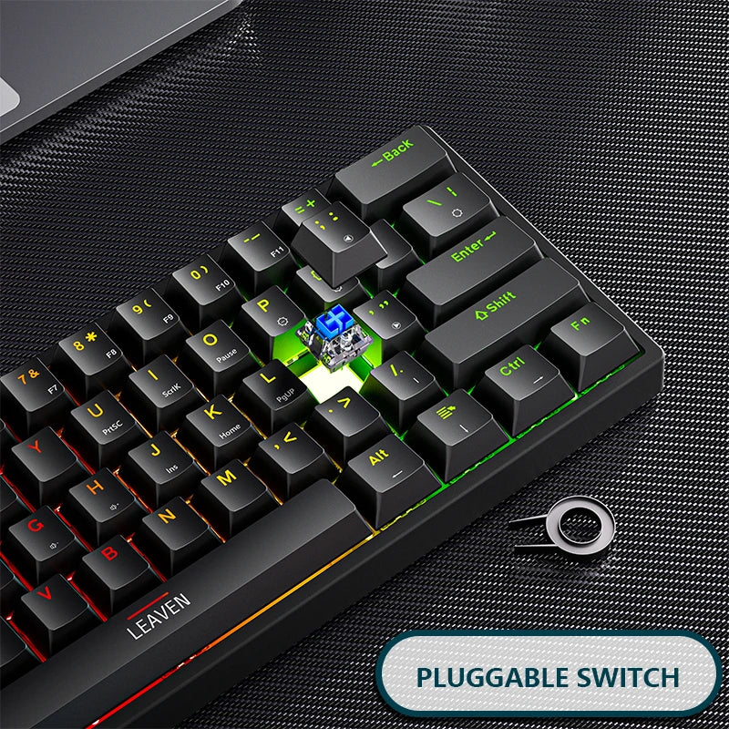 K620 Mini Gaming Mechanical Keyboard 61 Keys RGB Hotswap Type-C Wired - Dude Essentials
