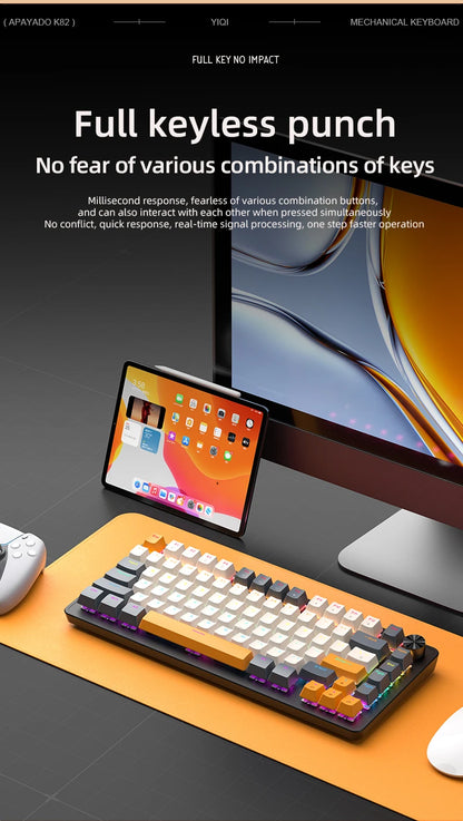 75% Mechanical Keyboard Wired with Media Knob, APAYADO Black Gaming Keyboard - Dude Essentials
