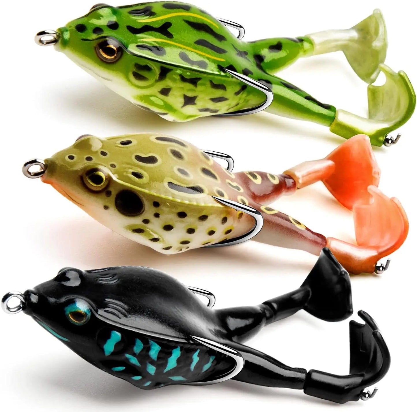 Topwater Frog Lure Bass Trout Fishing Lure/Realistic Prop Frog Soft Swimbait Floating Bait - Dude Essentials