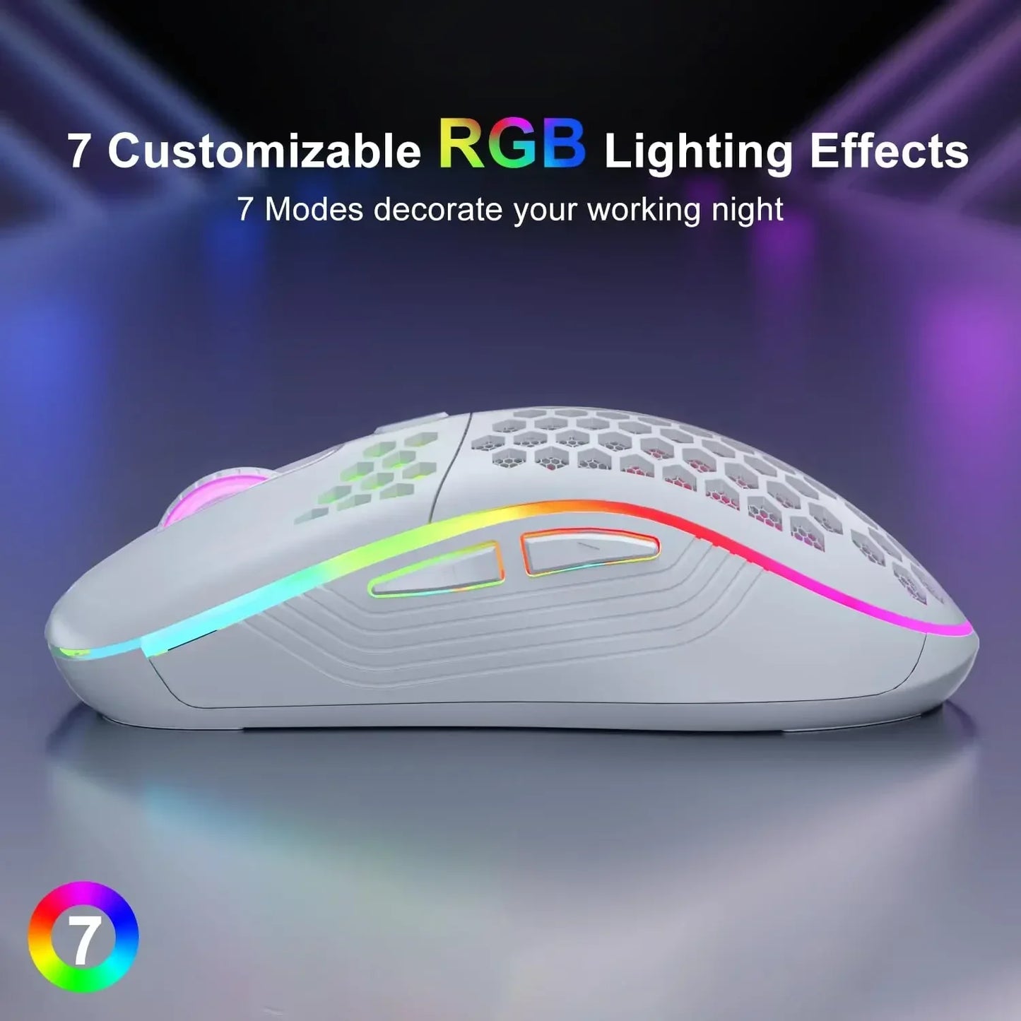 2.4G Wireless Gaming Mouse RGB Lighting Charging Mouse - Dude Essentials