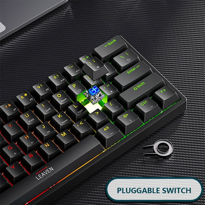 K620 Mini Gaming Mechanical Keyboard 61 Keys RGB Hotswap Type-C Wired - Dude Essentials