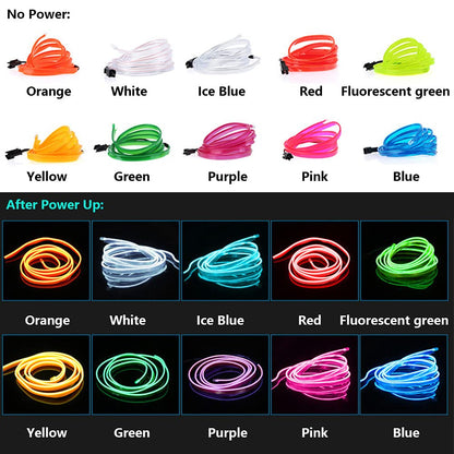 5M Car Interior Led Strip Light Neon EL Wiring Decorative Lamp - Dude Essentials