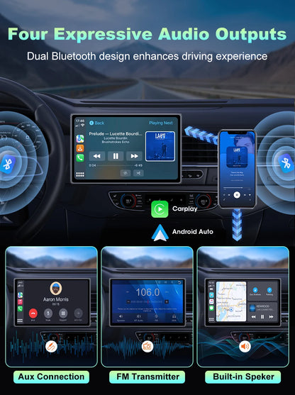 7 inch Portable Multimedia Player Carplay AI Screen IPS Touch Screen GPS Navigation Bluetooth Support - Dude Essentials