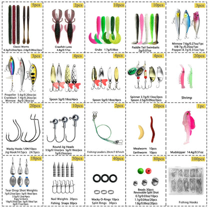 Fishing 83/133/193/239/409pcs Fishing Lure Kit For Trout/Pike/Bass - Dude Essentials
