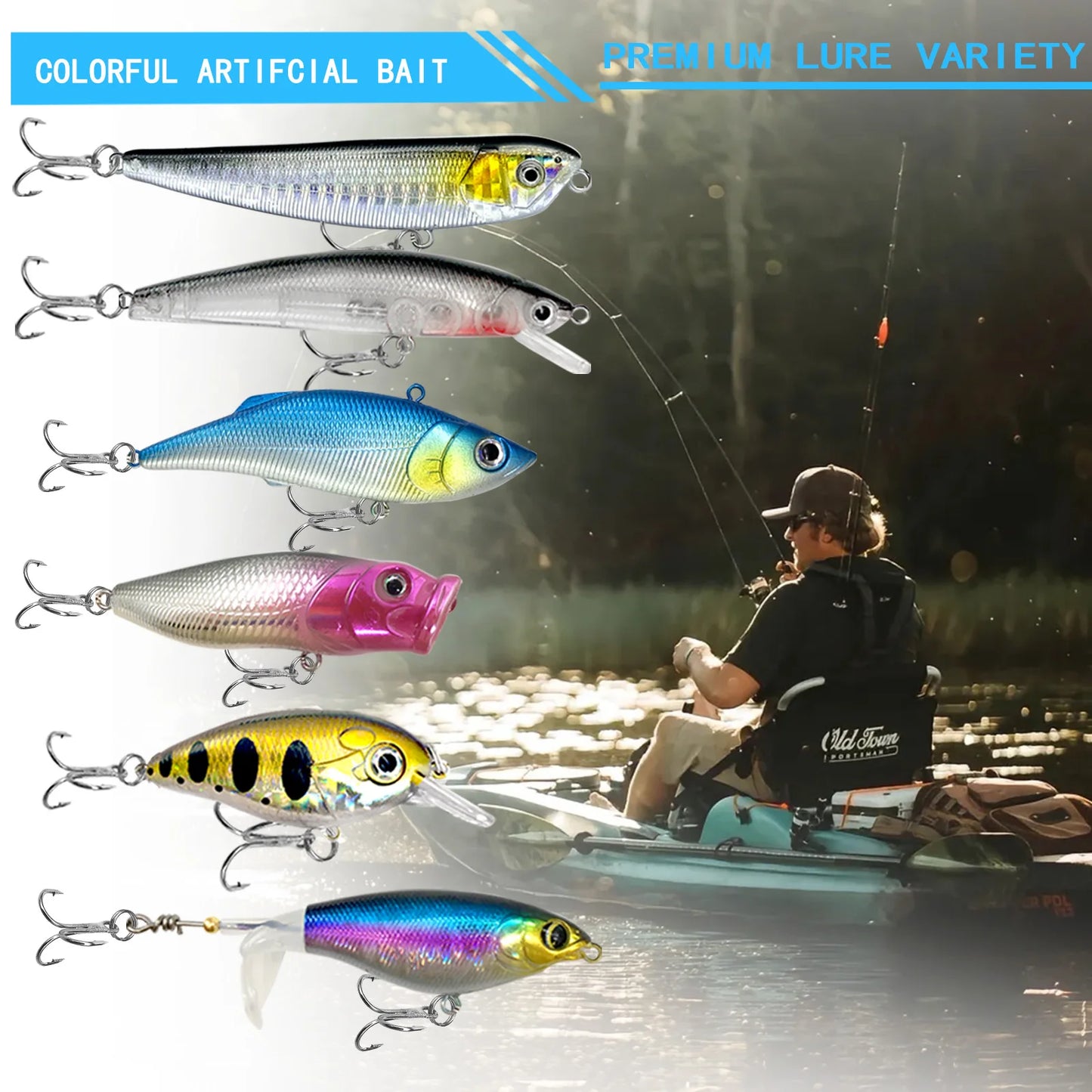Fishing 83/133/193/239/409pcs Fishing Lure Kit For Trout/Pike/Bass - Dude Essentials