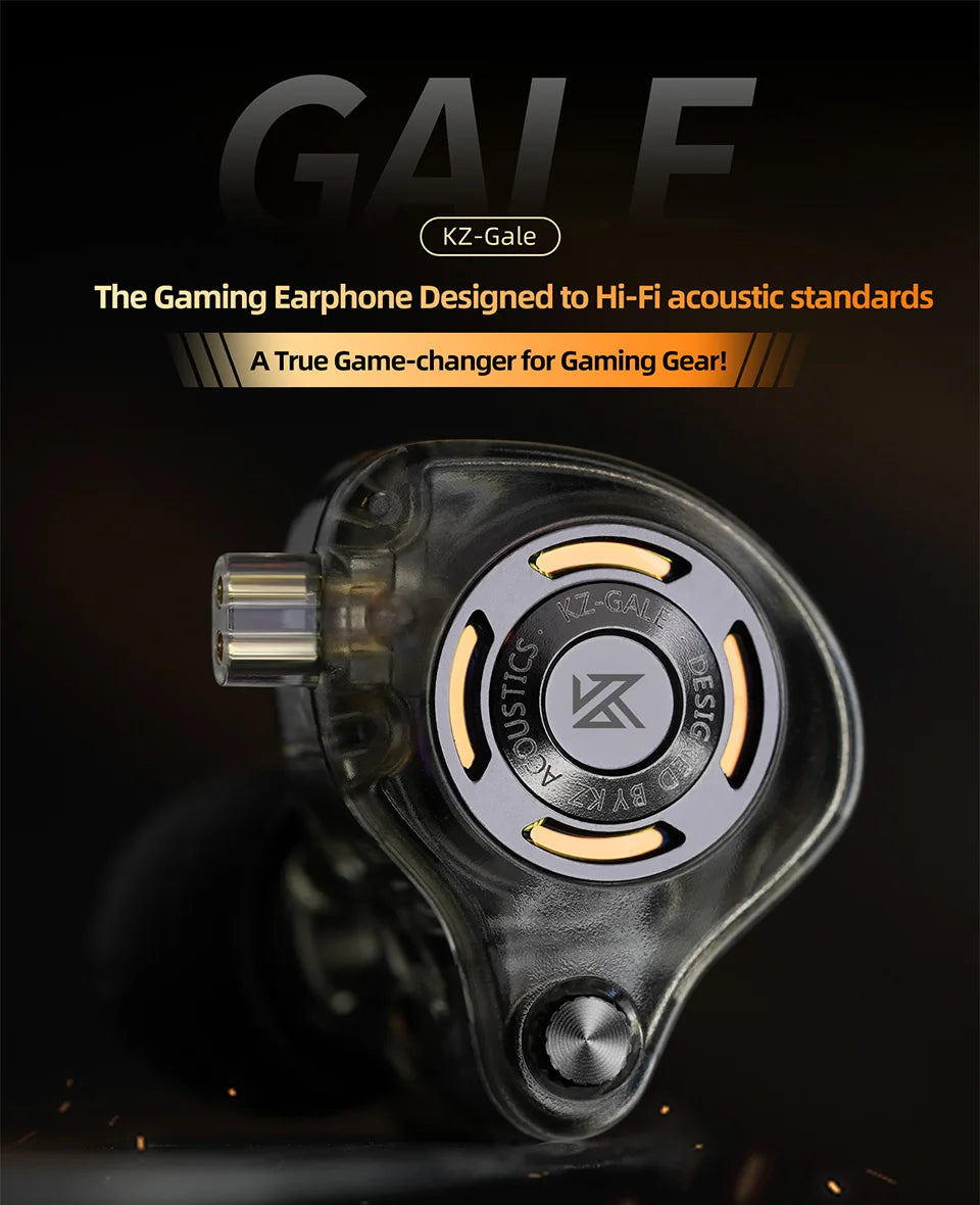 KZ Gale In-Ear Gaming Earphones E-sports Bass Metal Earbuds - Dude Essentials