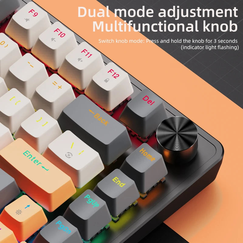 75% Mechanical Keyboard Wired with Media Knob, APAYADO Black Gaming Keyboard - Dude Essentials