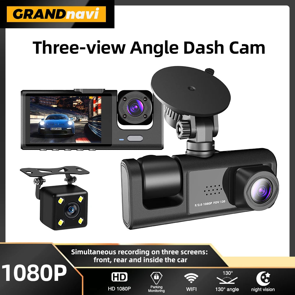 Dash Cam WIFI APP Car DVR 3 Channel - Dude Essentials
