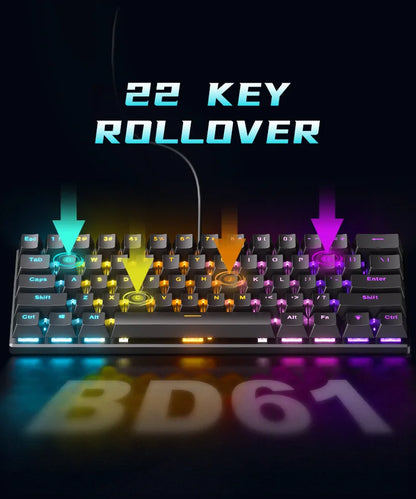 Teclado mecanico 60% gaming keyboard - Dude Essentials