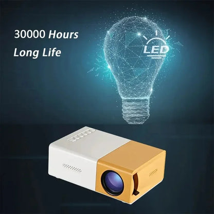 Mini projector LED portátil YG300 HDMI, USB, TF audio