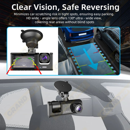 Dash Cam WIFI APP Car DVR 3 Channel - Dude Essentials