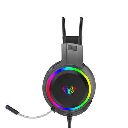 AULA S608 Wired Gaming Computer Headset USB/3.5mm RGB Backlight - Dude Essentials