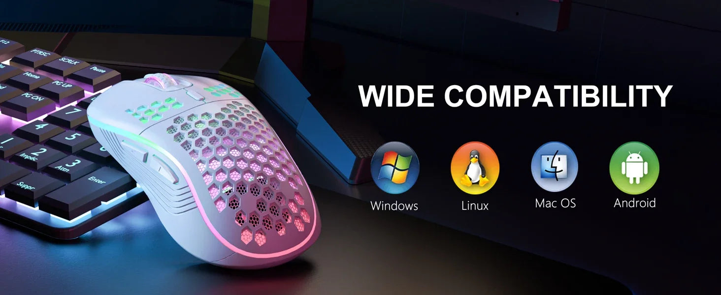 2.4G Wireless Gaming Mouse RGB Lighting Charging Mouse - Dude Essentials