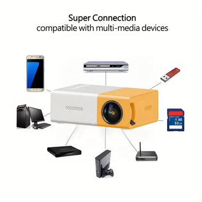 Mini projector LED portátil YG300 HDMI, USB, TF audio