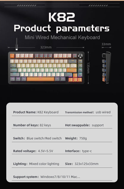 75% Mechanical Keyboard Wired with Media Knob, APAYADO Black Gaming Keyboard - Dude Essentials