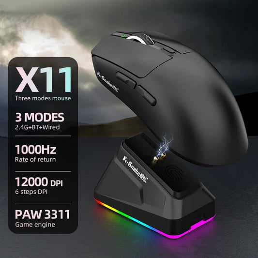 Lightweight Esports Gaming Mouse With Three-mode Wireless Bluetooth Charging - Dude Essentials