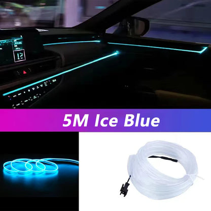 5M Car Interior Led Strip Light Neon EL Wiring Decorative Lamp - Dude Essentials