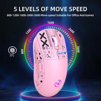 3-Mode Wireless Gaming Mouse RGB Macro Ergonomic - Dude Essentials