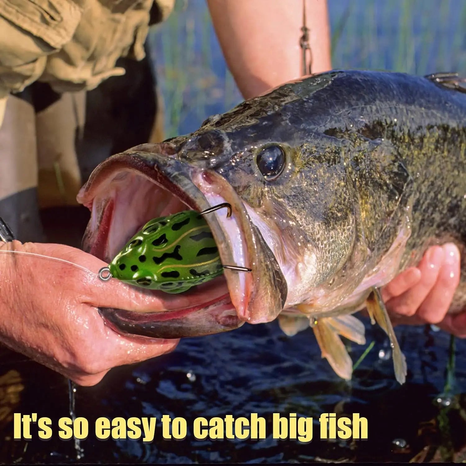 Topwater Frog Lure Bass Trout Fishing Lure/Realistic Prop Frog Soft Swimbait Floating Bait - Dude Essentials