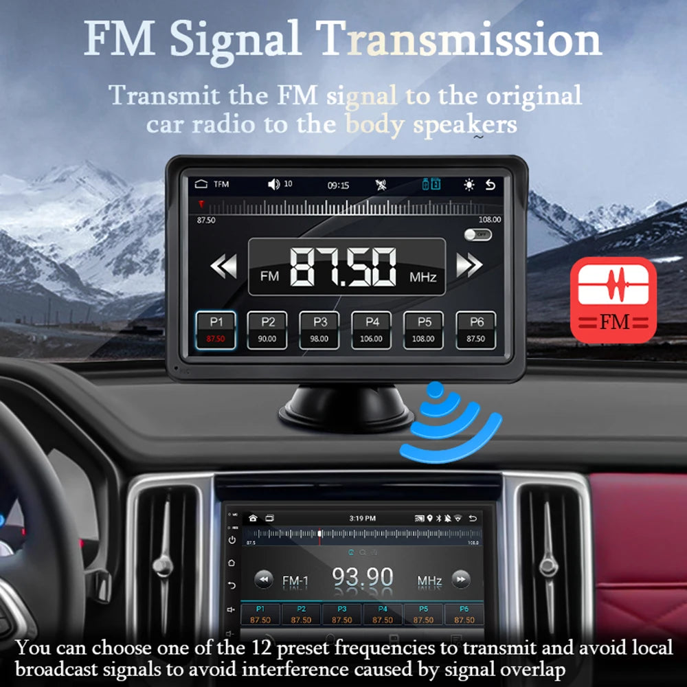 HIPPBQCC CarPlay Android Auto Car Radio Multimedia Video Player 7inch Portable Touch Screen - Dude Essentials