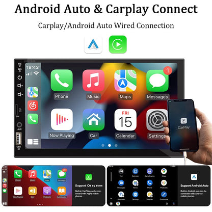7“ Car Radio 1 Din Carplay Multimedia MP5 Player HD Touch Screen - Dude Essentials