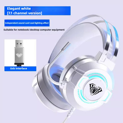 AULA gamer USB Headset 7.1 Channel Wired Headphone