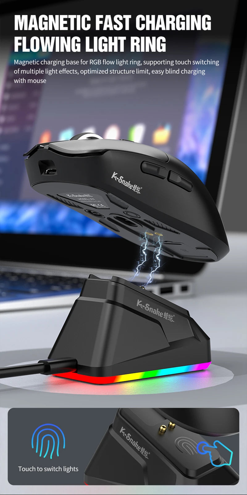 Lightweight Esports Gaming Mouse With Three-mode Wireless Bluetooth Charging - Dude Essentials