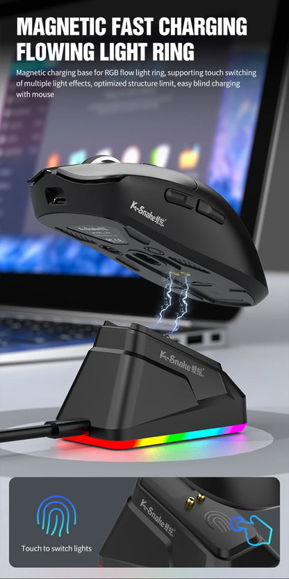 Lightweight Esports Gaming Mouse With Three-mode Wireless Bluetooth Charging - Dude Essentials