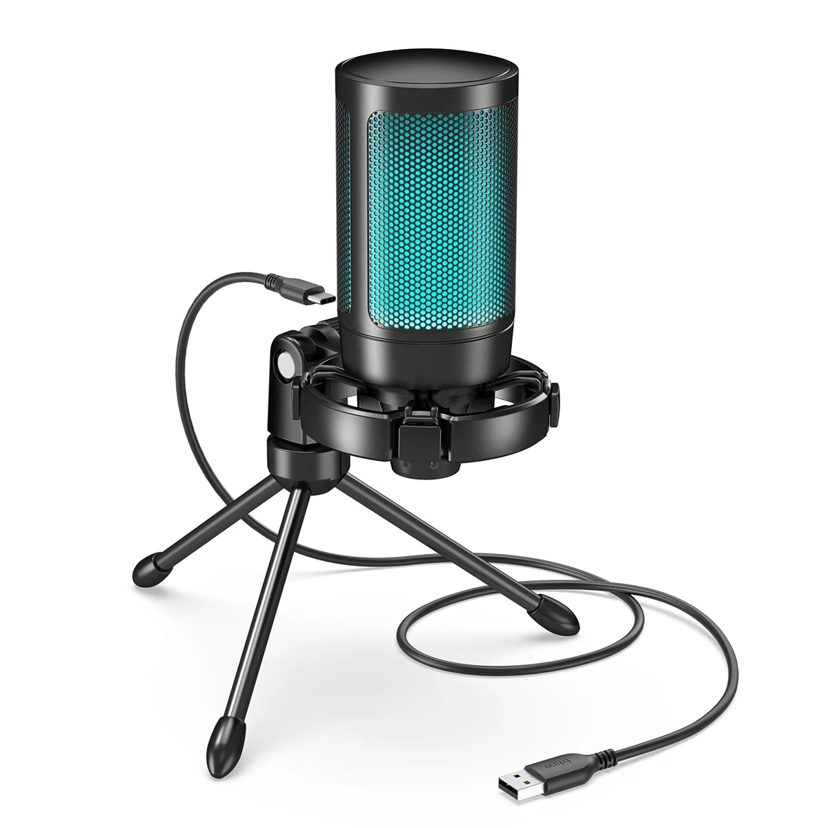 AmpliGame by FIFINE RGB USB Gaming Microphone with Light-touch Mute - Dude Essentials