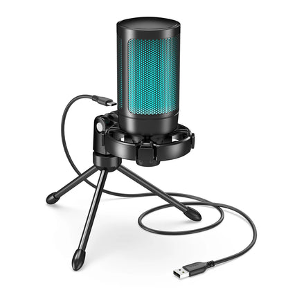 AmpliGame by FIFINE RGB USB Gaming Microphone with Light-touch Mute - Dude Essentials