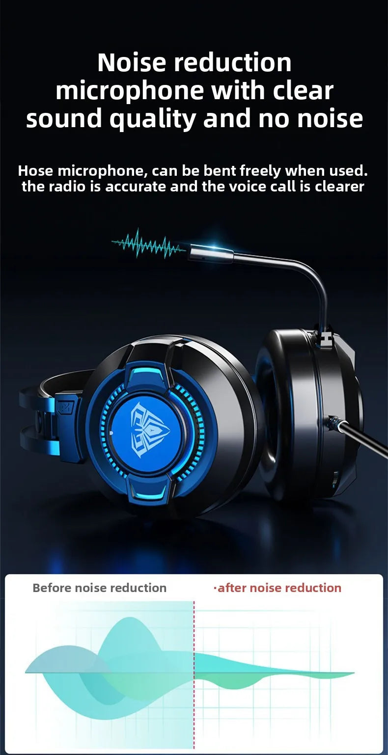 AULA gamer USB Headset 7.1 Channel Wired Headphone