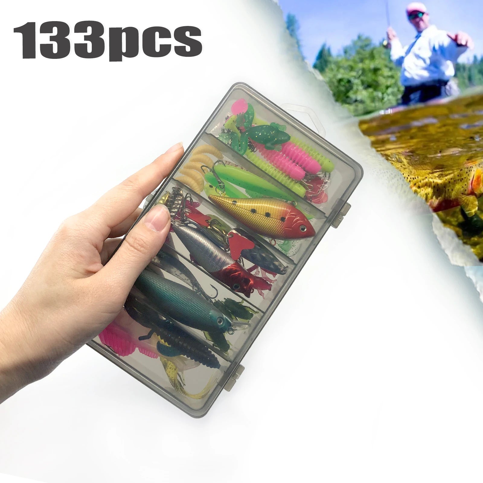 Fishing 83/133/193/239/409pcs Fishing Lure Kit For Trout/Pike/Bass - Dude Essentials