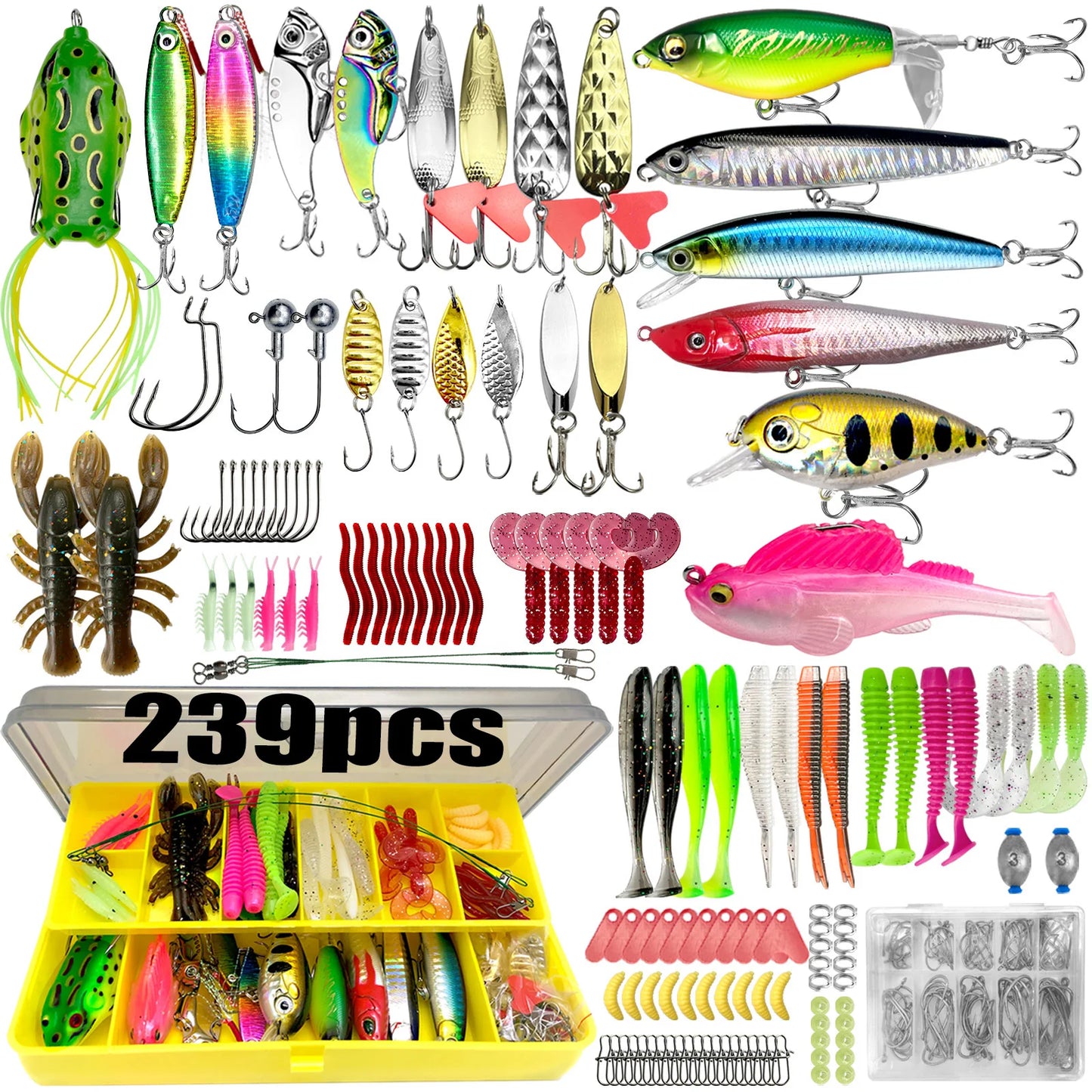 Fishing 83/133/193/239/409pcs Fishing Lure Kit For Trout/Pike/Bass - Dude Essentials
