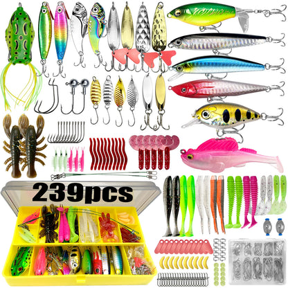 Fishing 83/133/193/239/409pcs Fishing Lure Kit For Trout/Pike/Bass - Dude Essentials