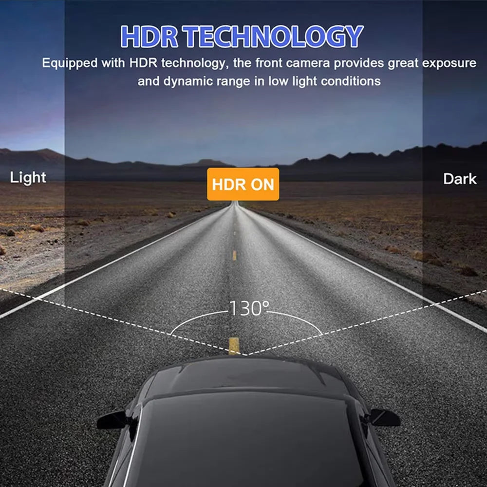 Dash Cam W/ IR Night Vision Loop Recording & 2" IPS Screen 1080P 2 Camera - Dude Essentials