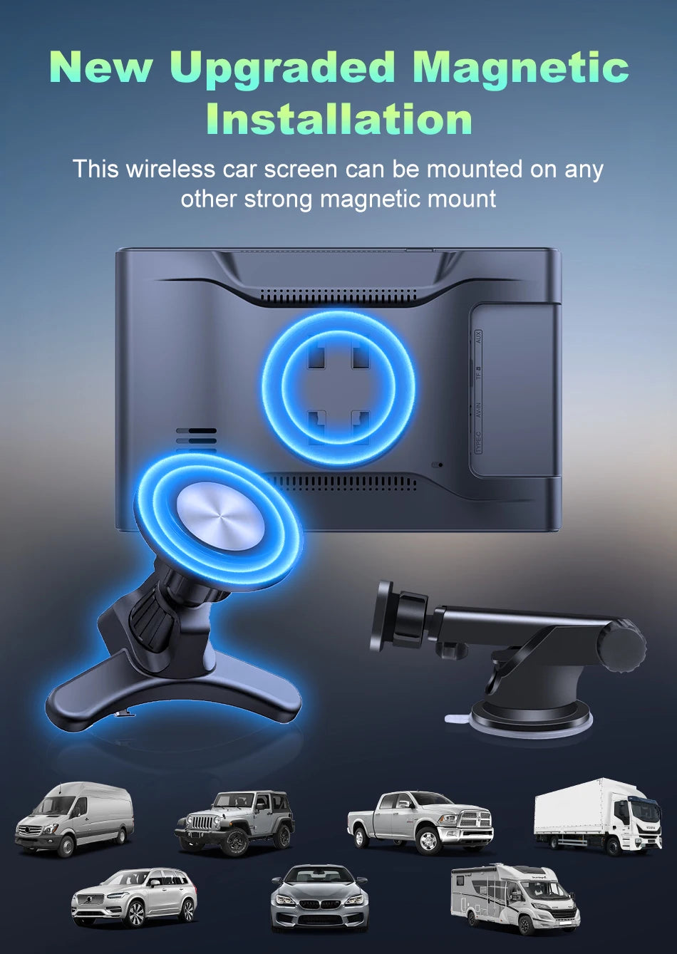 7 inch Portable Multimedia Player Carplay AI Screen IPS Touch Screen GPS Navigation Bluetooth Support - Dude Essentials