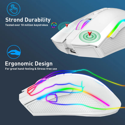 HXSJ T69 2.4G Wireless Mechanical Mouse RGB Gaming Mouse - Dude Essentials