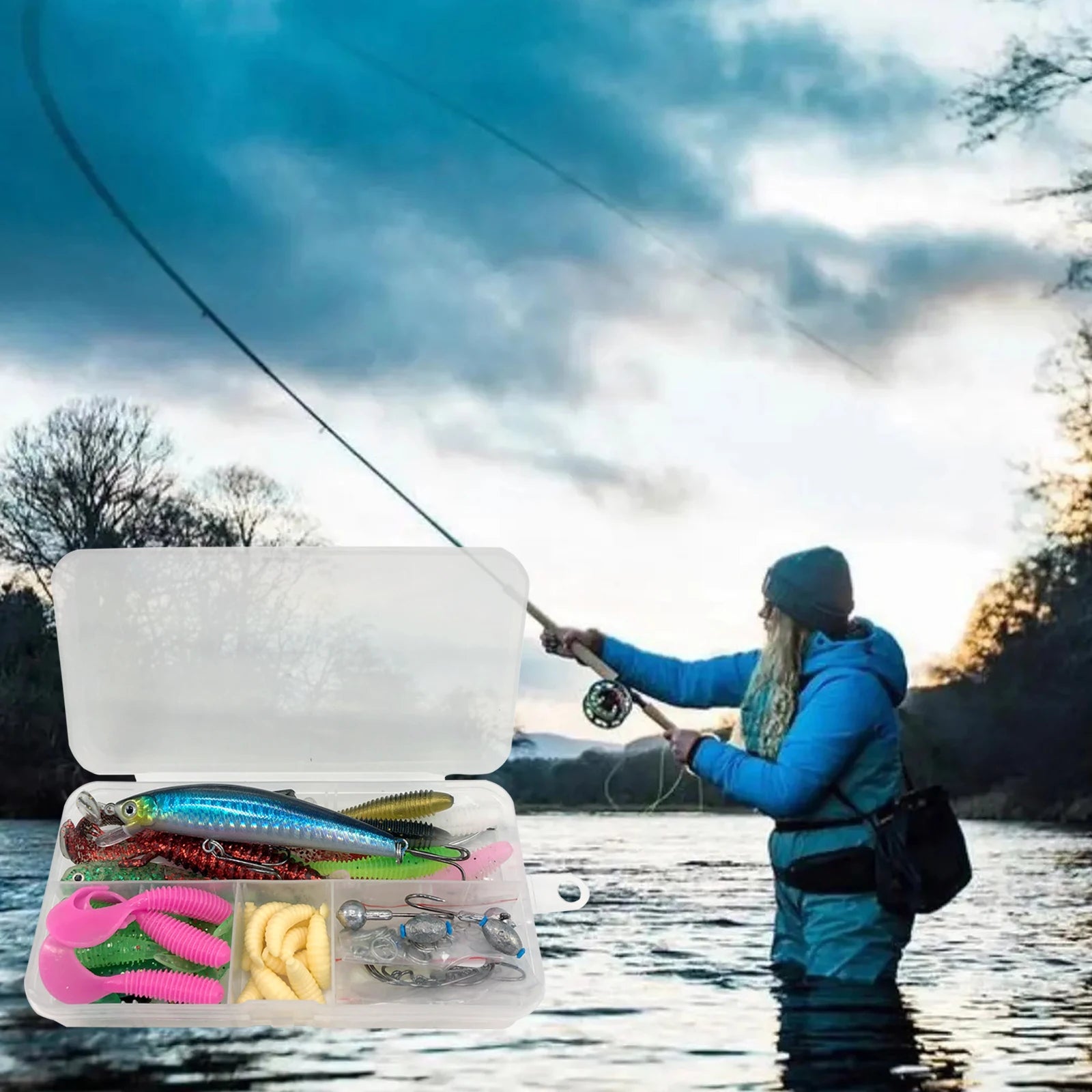 Fishing 83/133/193/239/409pcs Fishing Lure Kit For Trout/Pike/Bass - Dude Essentials